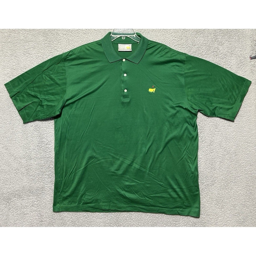 Vintage Augusta National Golf Shop Masters Polo‎ Shirt Mens XL Green Slazenger